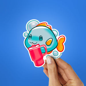 Cute Fish Sticker waterproof vinyl decal for laptop, bike, car & bottle