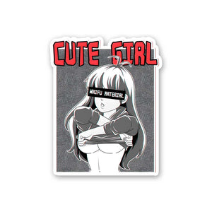 Cute Girl Sticker waterproof vinyl decal for laptop, bike, car & bottle