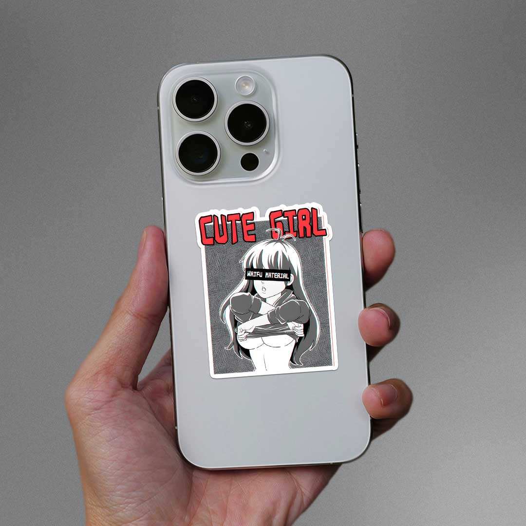 Cute Girl Sticker waterproof vinyl decal for laptop, bike, car & bottle