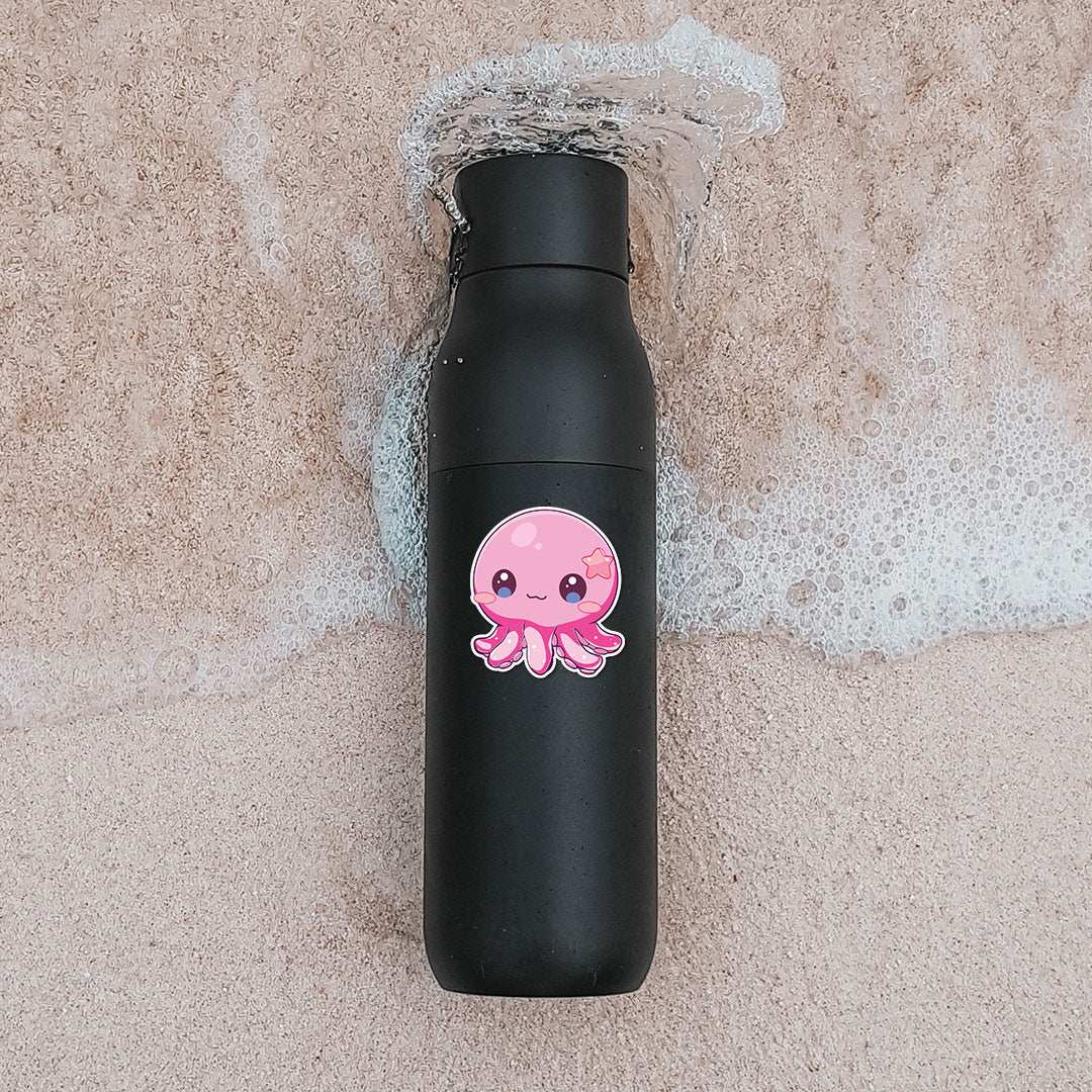 Cute Octopus Sticker waterproof vinyl decal for laptop, bike, car & bottle