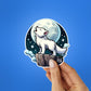 Cute White Wolf Sticker waterproof vinyl decal for laptop, bike, car & bottle