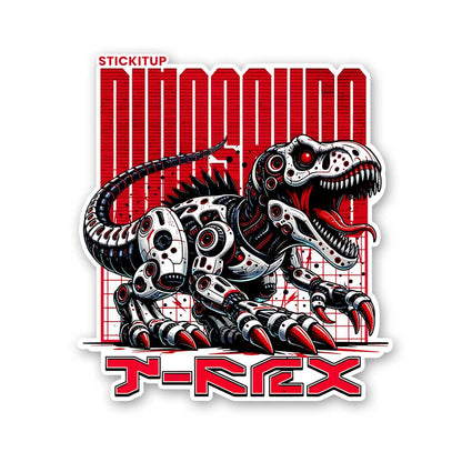 Cyborg T Rex Sticker waterproof vinyl decal for laptop, bike, car & bottle