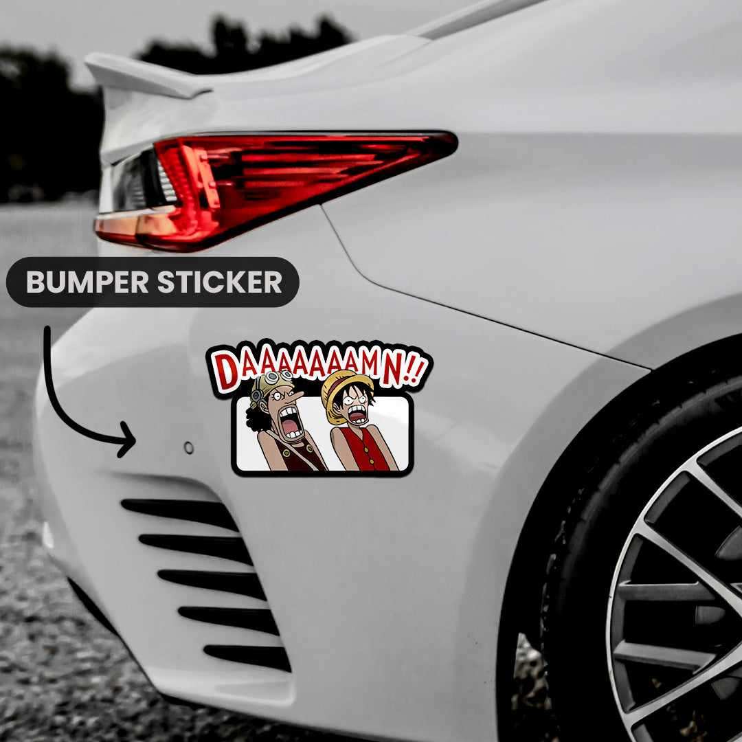 Daaaam Bumper Sticker waterproof vinyl decal for laptop, bike, car & bottle