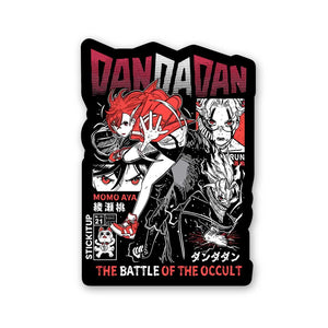 Dandadan The Battle Sticker waterproof vinyl decal for laptop, bike, car & bottle