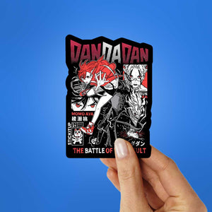Dandadan The Battle Sticker waterproof vinyl decal for laptop, bike, car & bottle