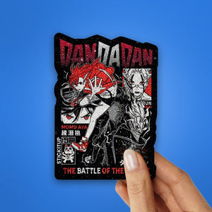 Dandadan The Battler Glitter Sticker waterproof vinyl decal for laptop, bike, car & bottle