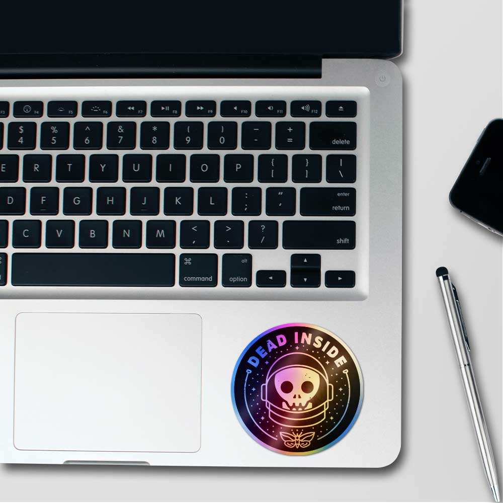 Dead Inside Holographic Sticker waterproof vinyl decal for laptop, bike, car & bottle