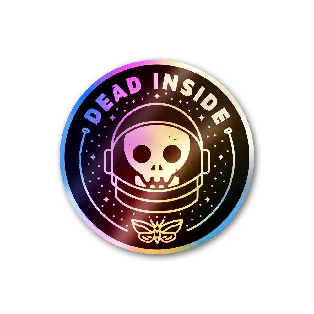 Dead Inside Holographic Sticker waterproof vinyl decal for laptop, bike, car & bottle