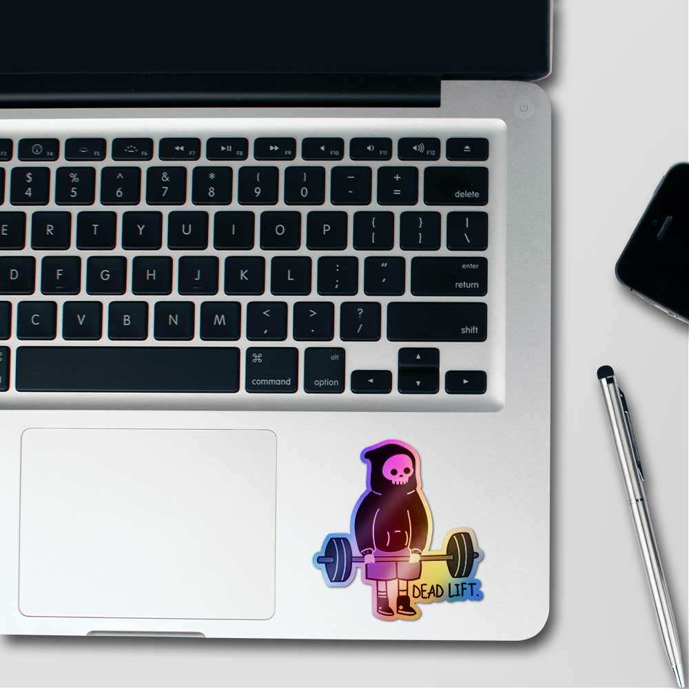 Dead Lift Holographic Sticker waterproof vinyl decal for laptop, bike, car & bottle