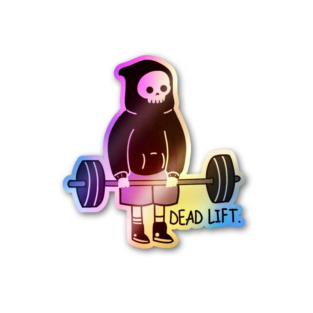 Dead Lift Holographic Sticker waterproof vinyl decal for laptop, bike, car & bottle