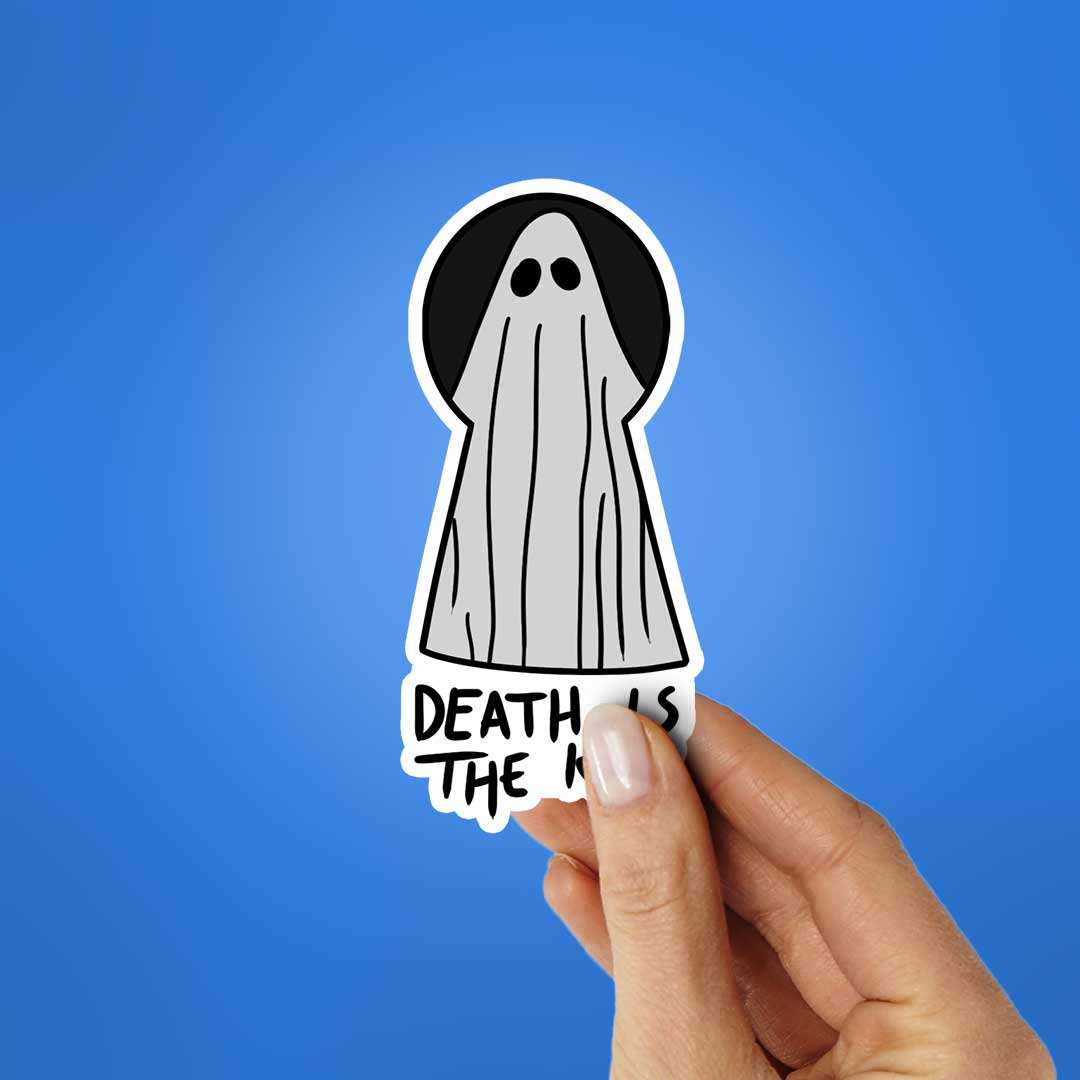 Death Is The Key Sticker waterproof vinyl decal for laptop, bike, car & bottle
