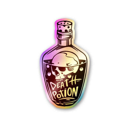 Death Potion Holographic Stickers waterproof vinyl decal for laptop, bike, car & bottle