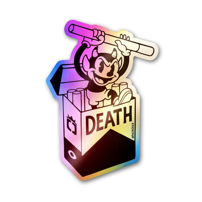 Death Smoke Sticker Holographic Stickers waterproof vinyl decal for laptop, bike, car & bottle
