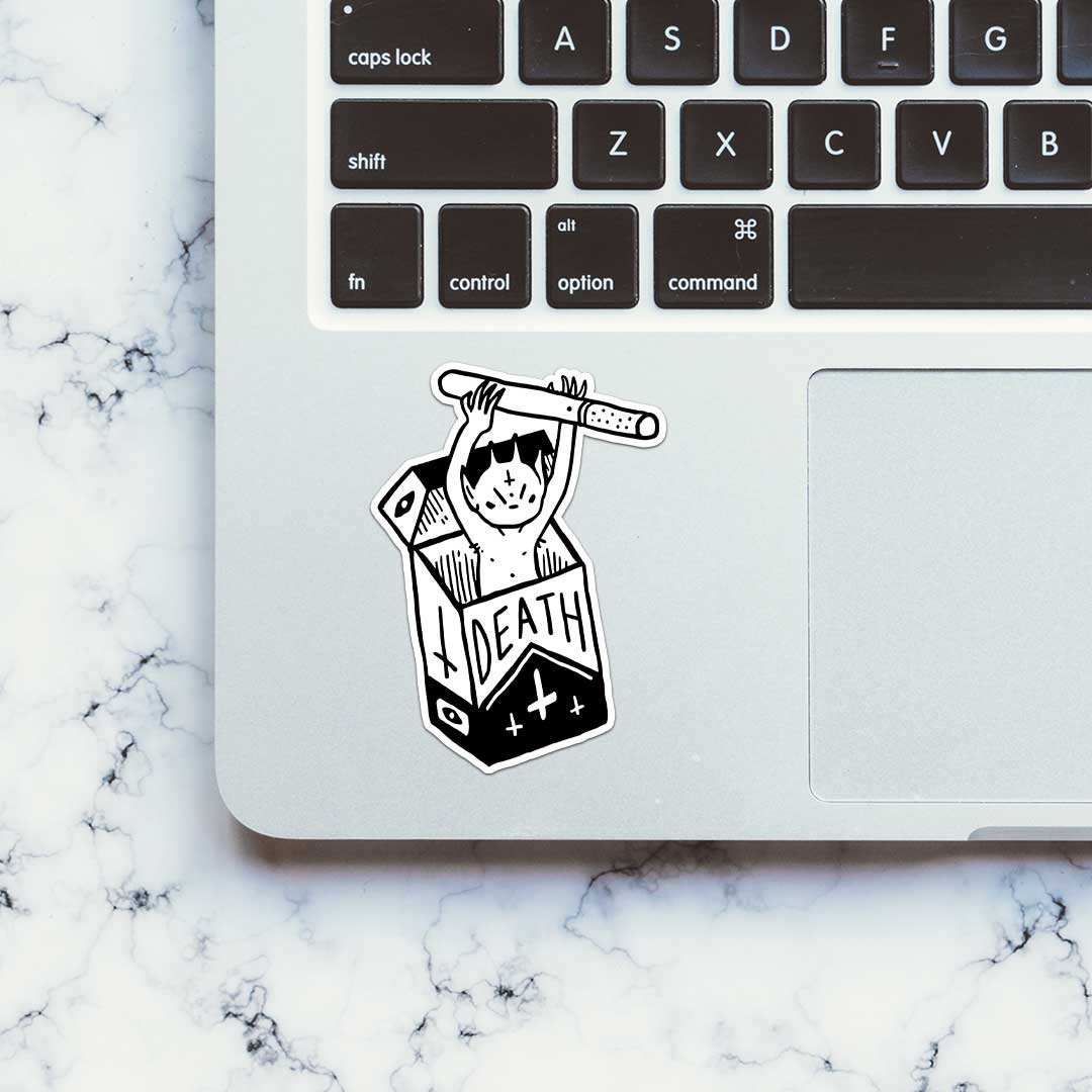 Death Sticker waterproof vinyl decal for laptop, bike, car & bottle