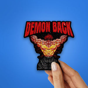 Demon Back 2.1 Glitter Sticker waterproof vinyl decal for laptop, bike, car & bottle