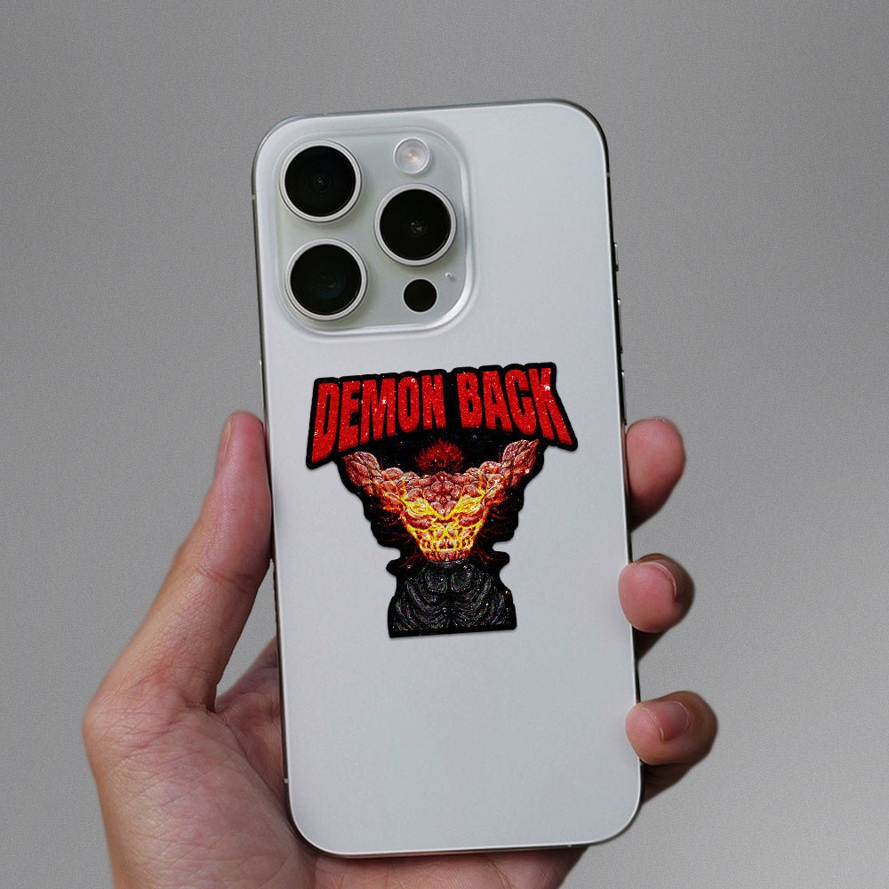 Demon Back 2.1 Glitter Sticker waterproof vinyl decal for laptop, bike, car & bottle