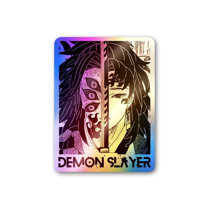 Demon Slayer Holographic Sticker waterproof vinyl decal for laptop, bike, car & bottle