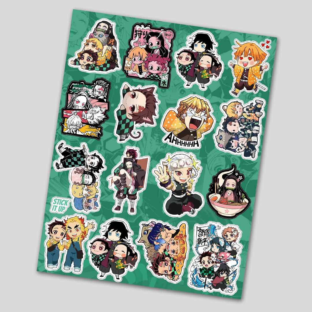 Demon Slayer Mini sticker Sheet waterproof vinyl decal for laptop, bike, car & bottle