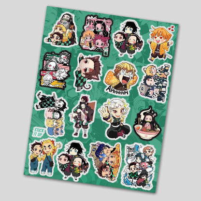 Demon Slayer Mini sticker Sheet waterproof vinyl decal for laptop, bike, car & bottle