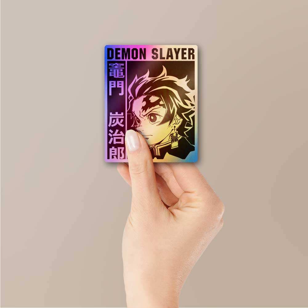 Demon Slayer Tanjro Holographic Sticker waterproof vinyl decal for laptop, bike, car & bottle