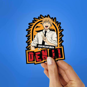 Denji chainsaw man Sticker waterproof vinyl decal for laptop, bike, car & bottle