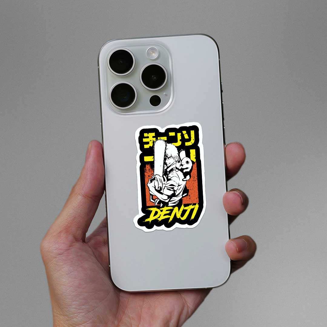 Denji Sticker waterproof vinyl decal for laptop, bike, car & bottle