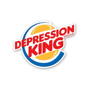 DEPRESSION KING Sticker waterproof vinyl decal for laptop, bike, car & bottle