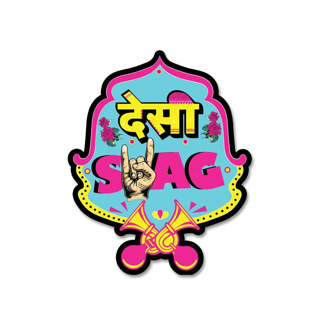 Desi Swag Sticker waterproof vinyl decal for laptop, bike, car & bottle