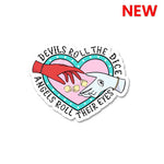 Devil Roll The Dice Sticker waterproof vinyl decal for laptop, bike, car & bottle