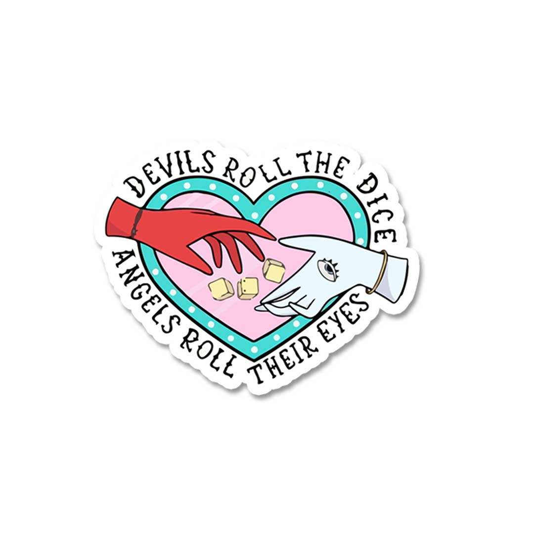 Devil Roll The Dice Sticker waterproof vinyl decal for laptop, bike, car & bottle