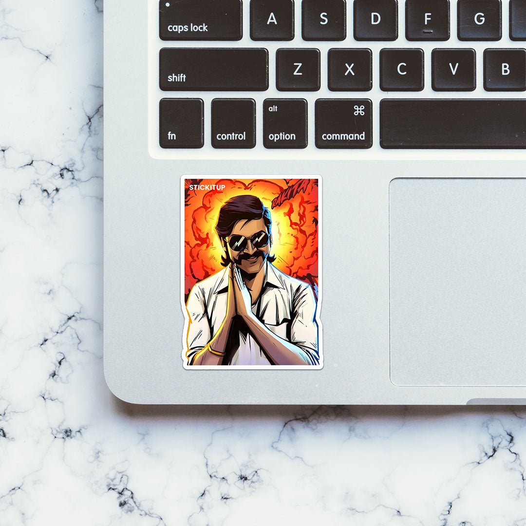 Dhanush Sticker waterproof vinyl decal for laptop, bike, car & bottle