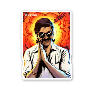 Dhanush Sticker waterproof vinyl decal for laptop, bike, car & bottle