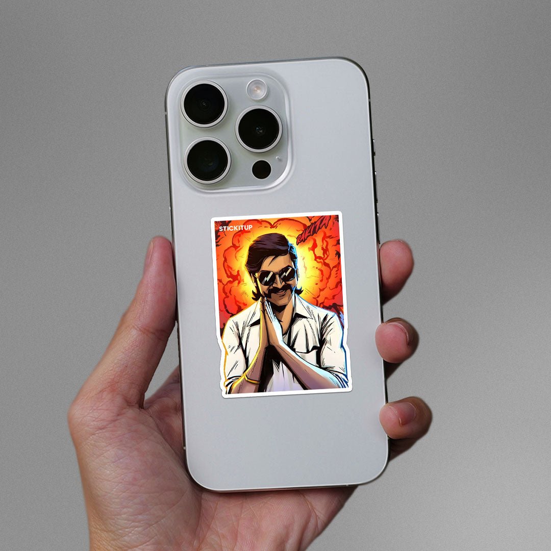 Dhanush Sticker waterproof vinyl decal for laptop, bike, car & bottle