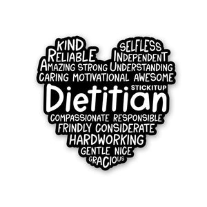 Dietitian Sticker waterproof vinyl decal for laptop, bike, car & bottle