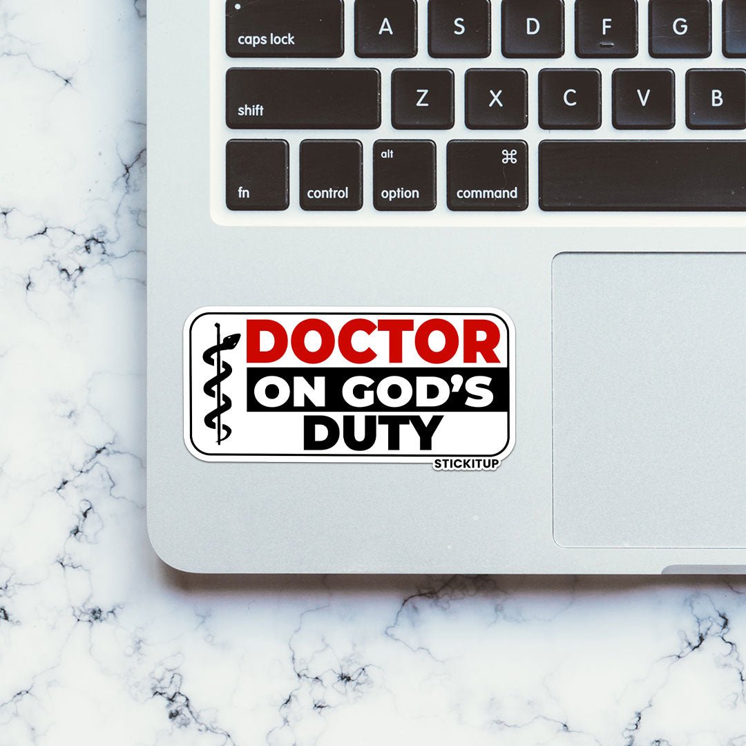 DOCTOR ON GODS DUITY Sticker waterproof vinyl decal for laptop, bike, car & bottle