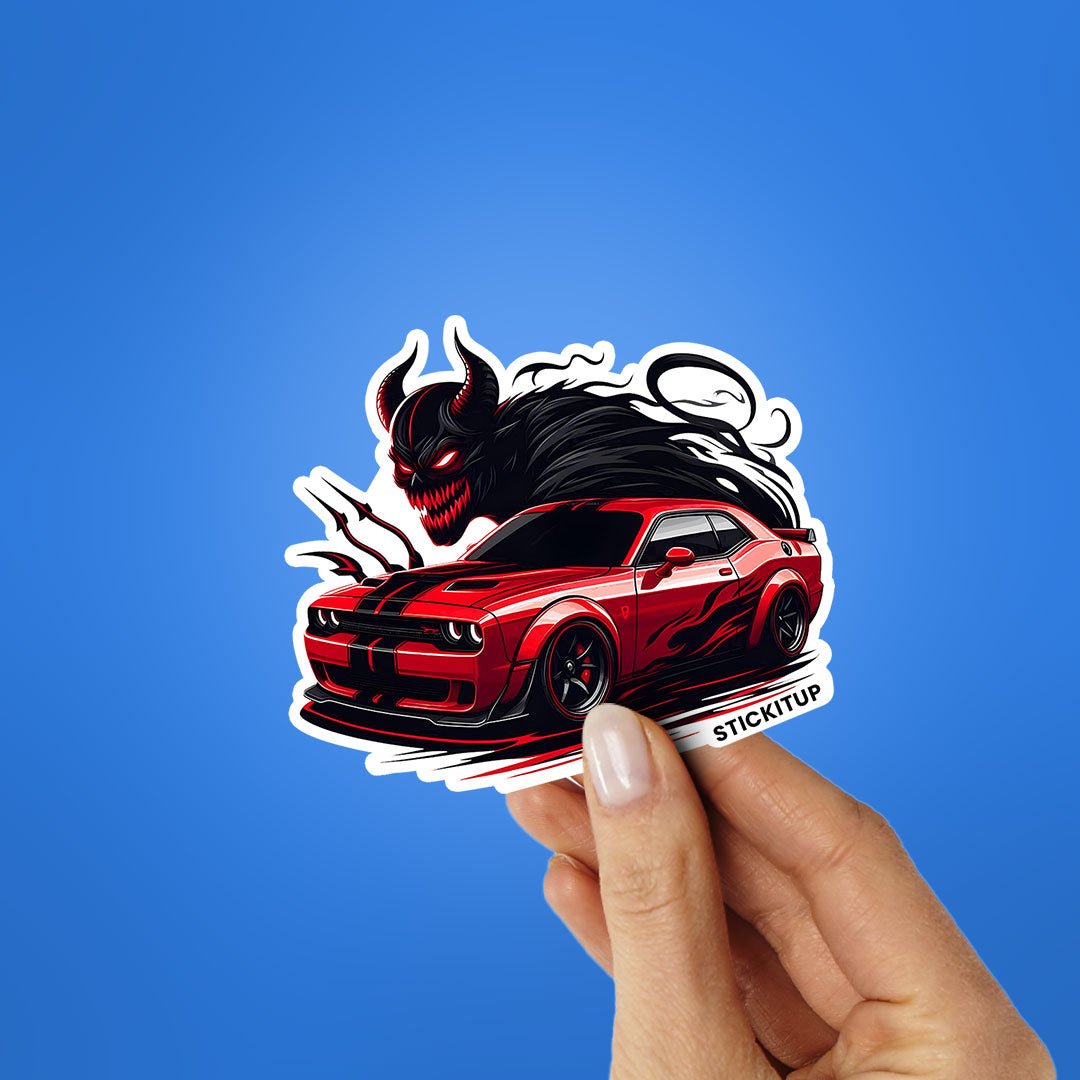 Dodge Demon Red Sticker waterproof vinyl decal for laptop, bike, car & bottle