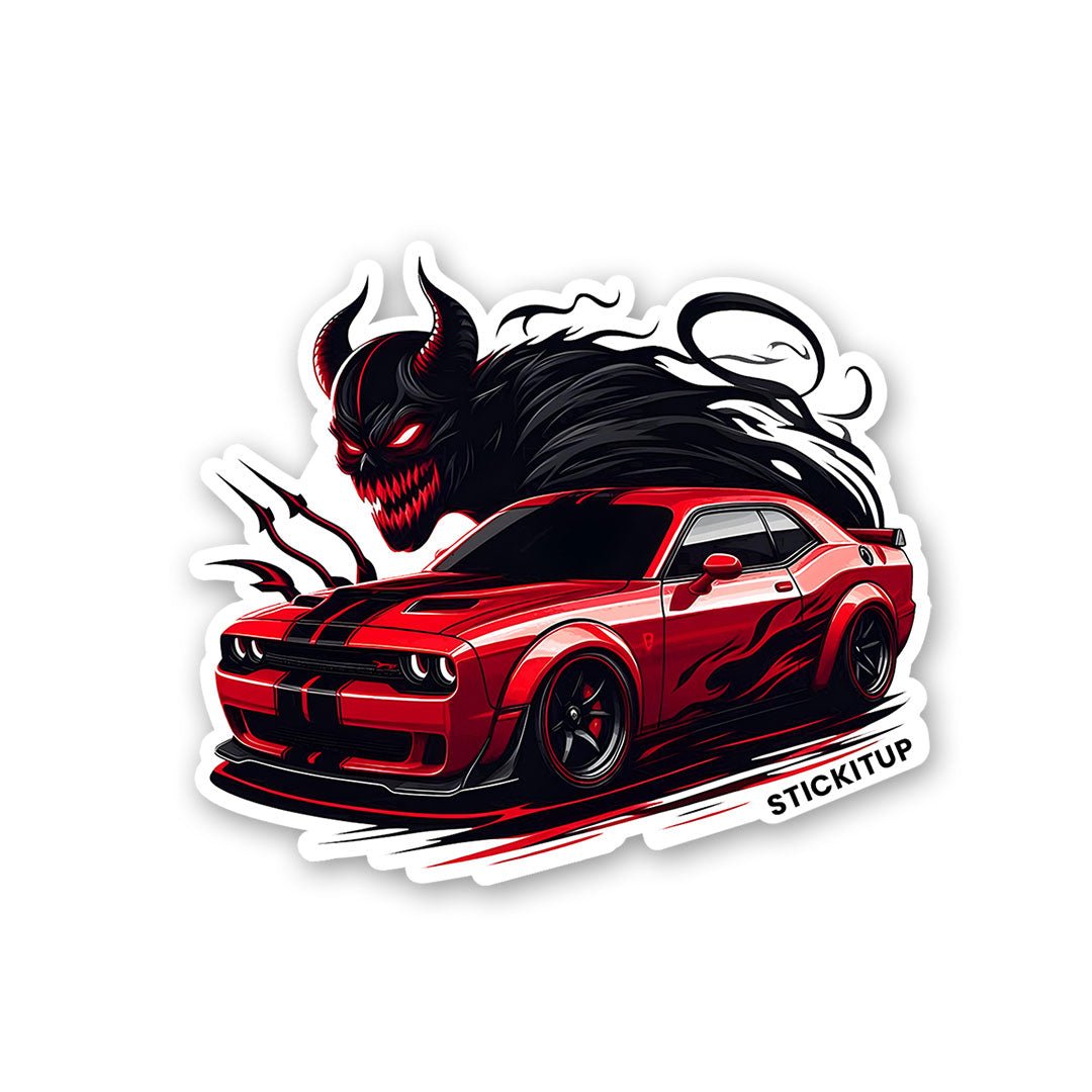 Dodge Demon Red Sticker waterproof vinyl decal for laptop, bike, car & bottle