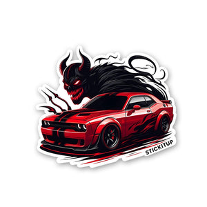 Dodge Demon Red Sticker waterproof vinyl decal for laptop, bike, car & bottle