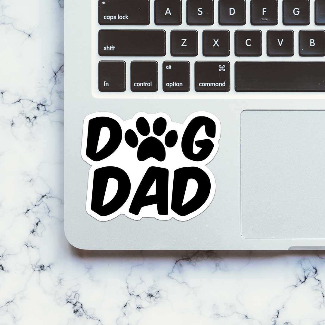 Dog Dad Sticker waterproof vinyl decal for laptop, bike, car & bottle