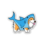 Dog Shark Sticker waterproof vinyl decal for laptop, bike, car & bottle