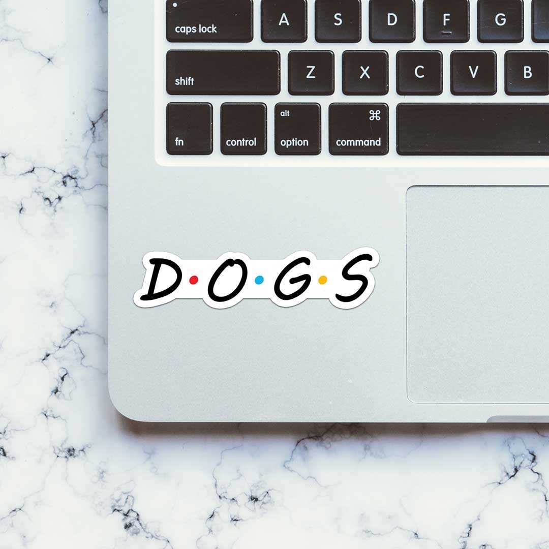 Dogs Sticker waterproof vinyl decal for laptop, bike, car & bottle