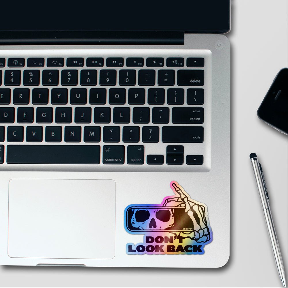 Dont Look Back Holographic Stickers waterproof vinyl decal for laptop, bike, car & bottle