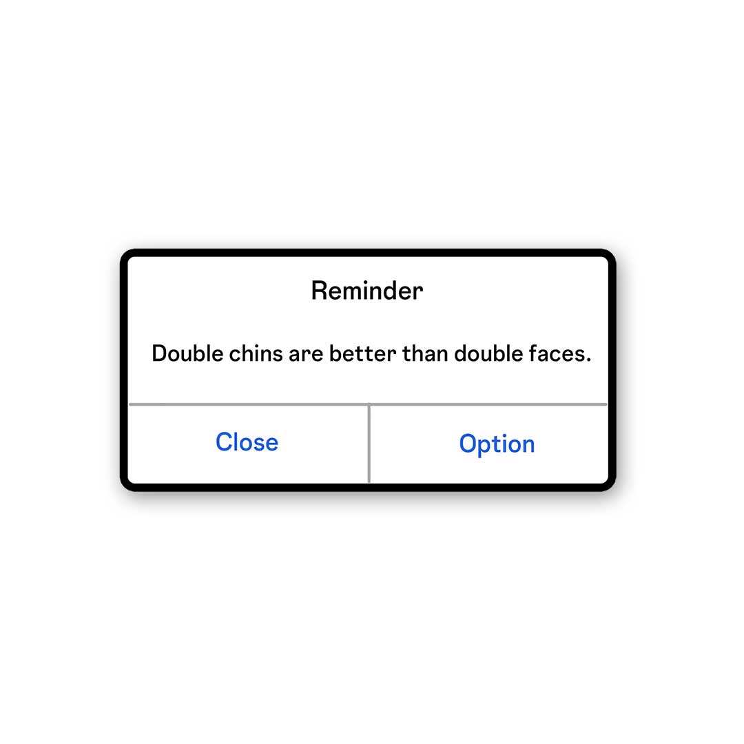 Double Chins Are Better Than Double Faces Sticker waterproof vinyl decal for laptop, bike, car & bottle