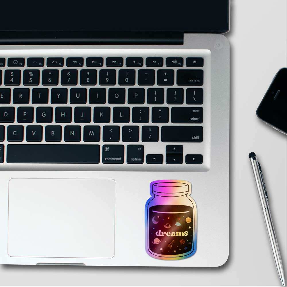 Dreams Holographic Sticker waterproof vinyl decal for laptop, bike, car & bottle