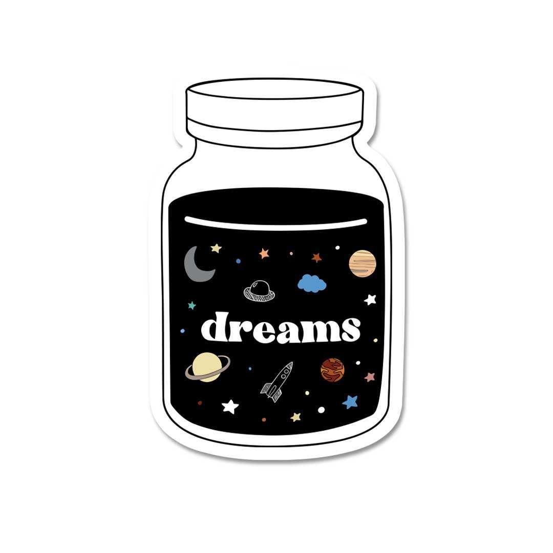Dreams Sticker waterproof vinyl decal for laptop, bike, car & bottle