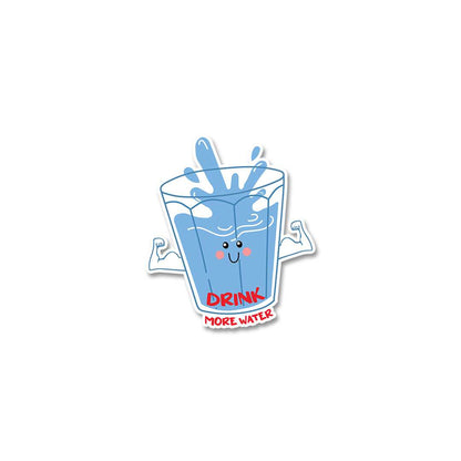Drink More Water Sticker waterproof vinyl decal for laptop, bike, car & bottle