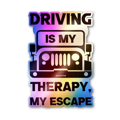 Driving Therapy Sticker Holographic Stickers waterproof vinyl decal for laptop, bike, car & bottle
