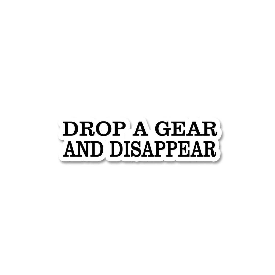 Drop A Gear Sticker waterproof vinyl decal for laptop, bike, car & bottle
