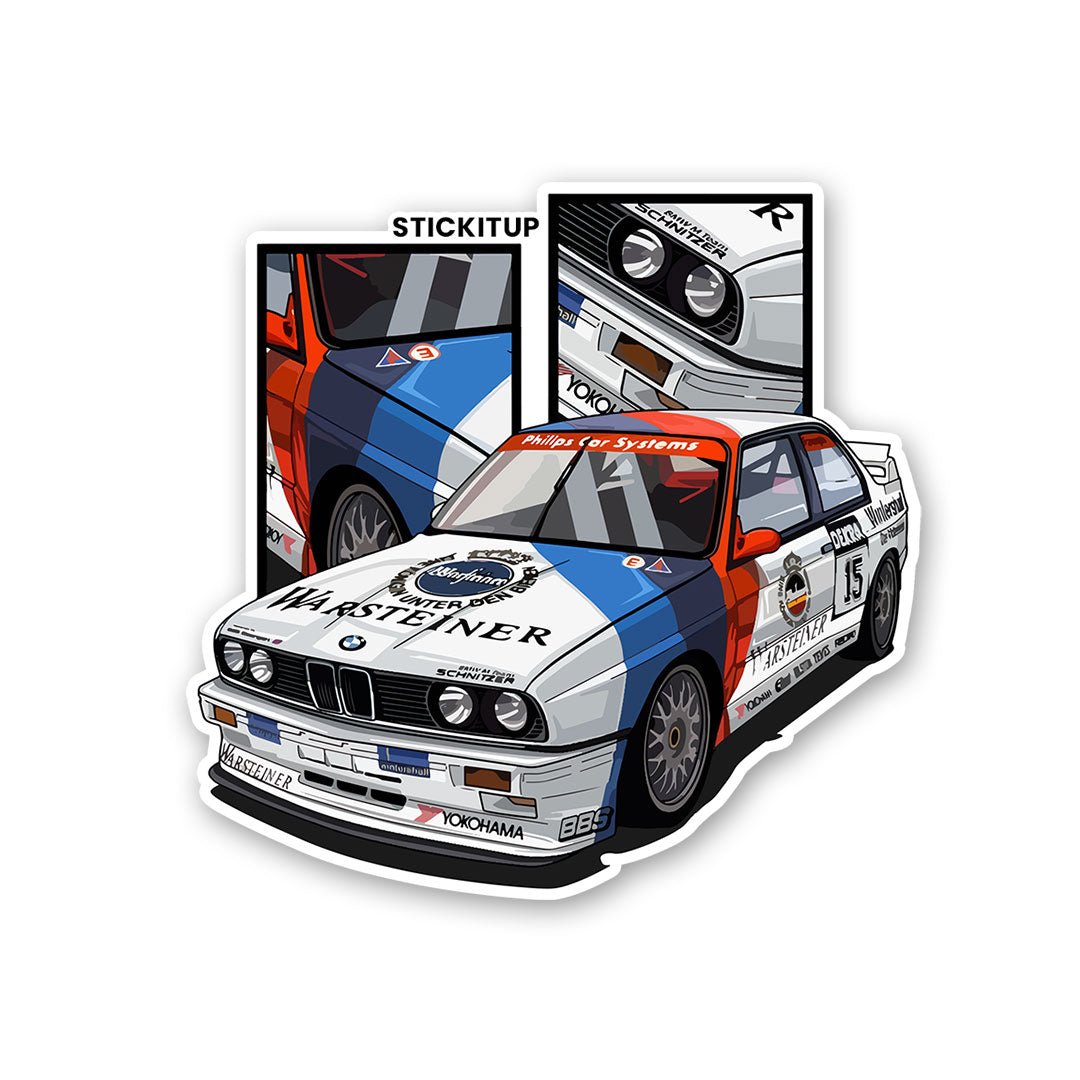 E30 M3 Sticker waterproof vinyl decal for laptop, bike, car & bottle