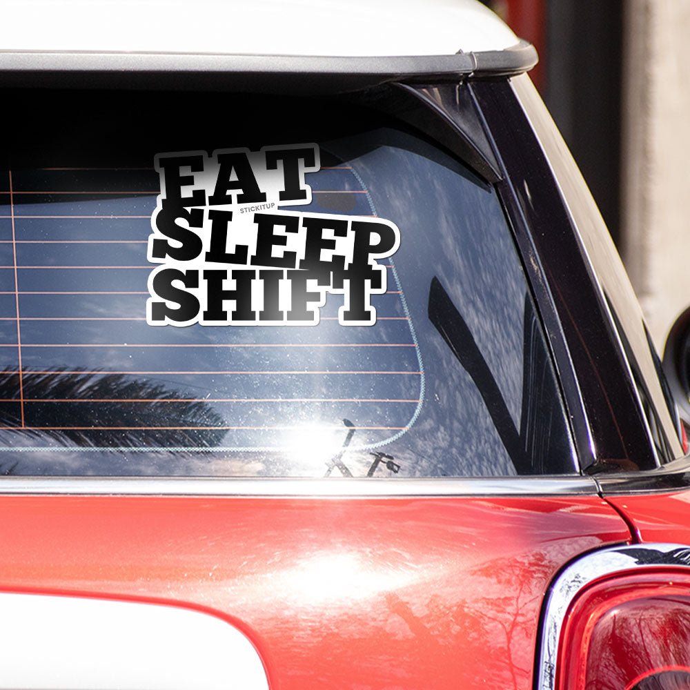 eat sleep Bumper Sticker waterproof vinyl decal for laptop, bike, car & bottle